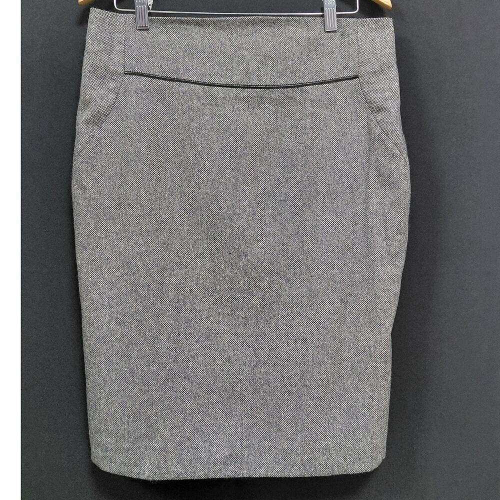 EXPRESS DESIGN STUDIO Wool Blend Pencil Skirt Gray Solid Lined Women Size 12